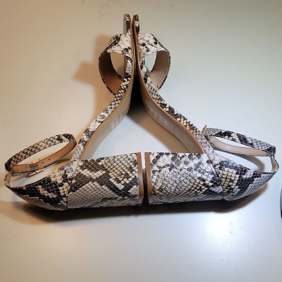 ALDO SNAKE SKIN BLOCK HEEL ANKLE STRAP OPEN TOE WOMEN"S SANDAL - Picture 12 of 16